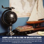 AK020 Airplane On Globe W Brass Stand 